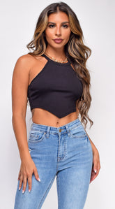 Next Level Black Triangle Crop Top